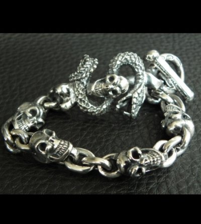 画像4: Half Snake Born With 4Skulls Bracelet