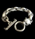 Panther With Smooth H.W.O & Textured Anchor Chain Links Bracelet