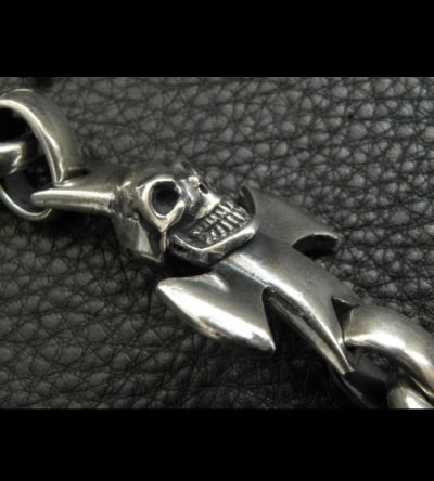 画像6: Skull Round Zip Pull With Smooth H.W.O & Anchor Links Bracelet