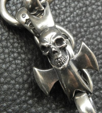 画像4: Skull Round Zip Pull With Smooth H.W.O & Anchor Links Bracelet