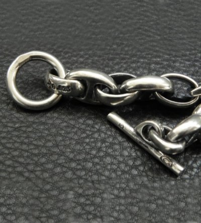 画像15: Skull Round Zip Pull With Smooth H.W.O & Anchor Links Bracelet