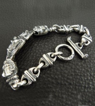 画像12: Half Sculpted Oval With Old Bulldog & Bulldog & Small Oval, Boat Chain Bracelet