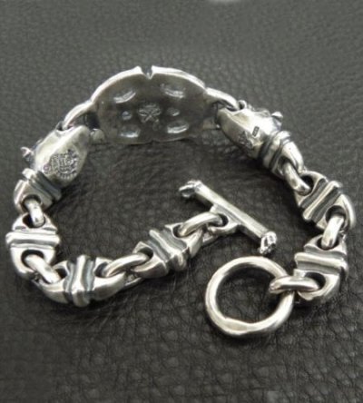 画像11: Half Sculpted Oval With Old Bulldog & Bulldog & Small Oval, Boat Chain Bracelet