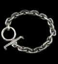 Textured Small Oval Chain Link Bracelet