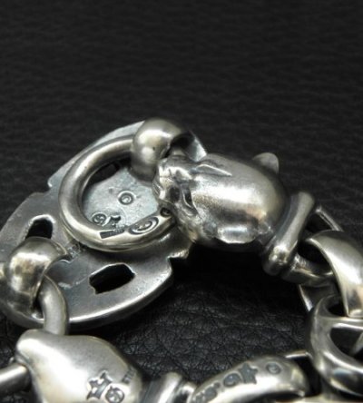 画像12: Sculpted Oval With 2medium Long Neck Panthers & Smooth H.W.O Anchor Links Bracelet