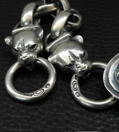画像11: Sculpted Oval With 2medium Long Neck Panthers & Smooth H.W.O Anchor Links Bracelet