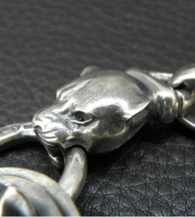 画像8: Sculpted Oval With 2medium Long Neck Panthers & Smooth H.W.O Anchor Links Bracelet