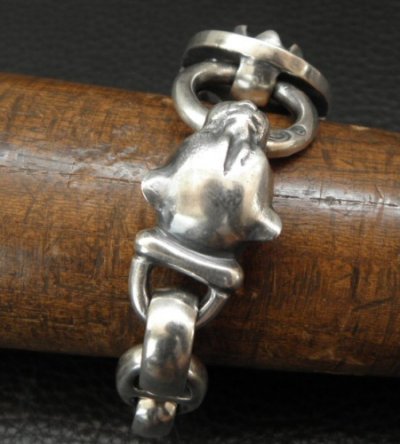 画像19: Sculpted Oval With 2medium Long Neck Panthers & Smooth H.W.O Anchor Links Bracelet