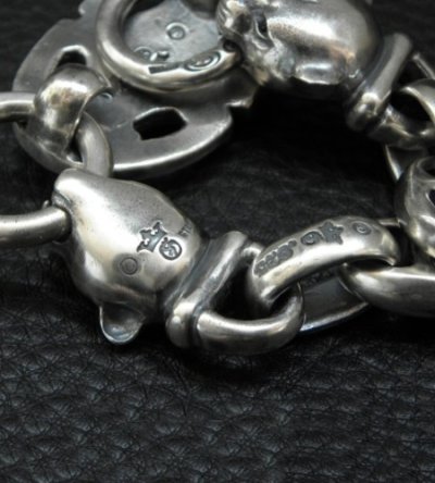 画像13: Sculpted Oval With 2medium Long Neck Panthers & Smooth H.W.O Anchor Links Bracelet