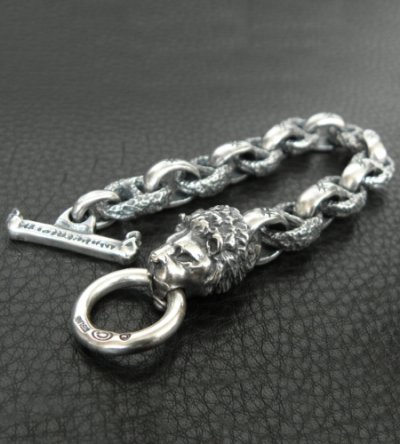 画像4: Lion With H.W.O & Chiseled Anchor Links Bracelet