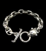 Half Panther With Maltese Cross H.W.O & Smooth Anchor Links Bracelet