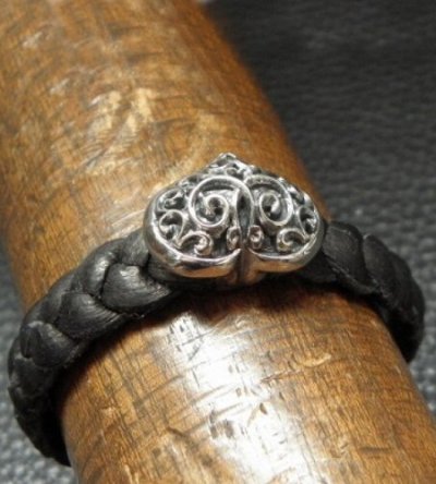 画像4: Single Heart Braid Leather Bracelet