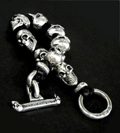 画像4: 8Skulls braid leather bracelet