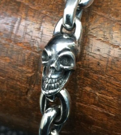 画像7: Quarter Skull & Half Small Oval Links Bracelet