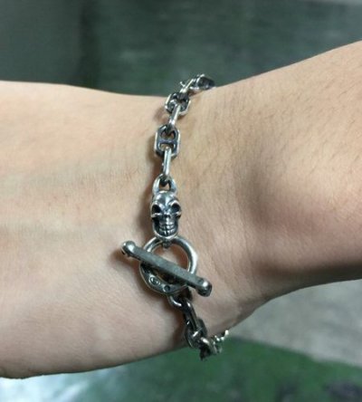 画像4: 5.5mm Marine Chain With Skull Bracelet