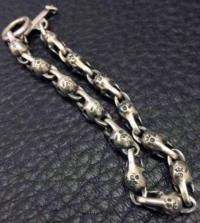 画像7: All 1/8 Skull Links Bracelet