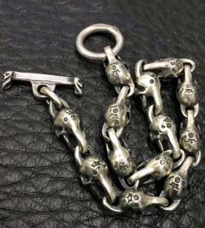 画像6: All 1/8 Skull Links Bracelet