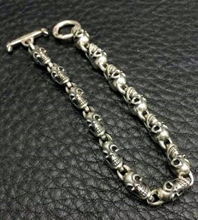 画像3: All 1/8 Skull Links Bracelet