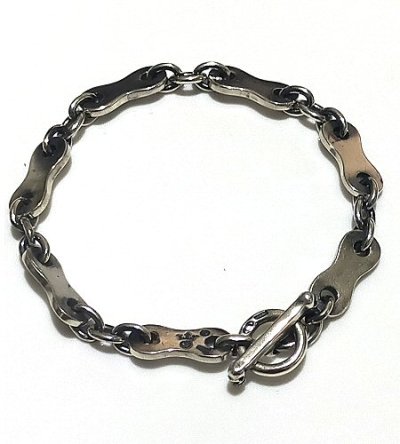 画像1: Bike Chain Plate Links Bracelet (Small)