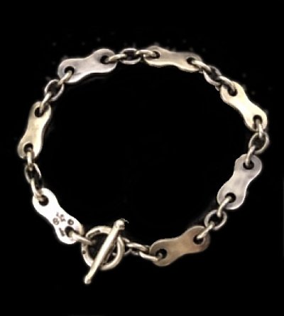 画像1: Bike Chain Plate Links Bracelet (Small)