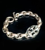 Quarter Battle-Ax Oval With H.W.O & Chiseled Anchor Links Bracelet