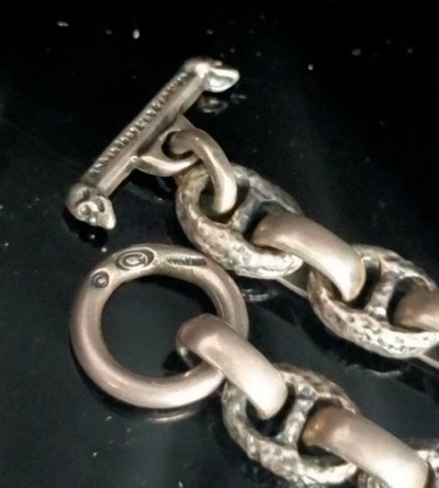 画像7: Quarter Battle-Ax Oval With H.W.O & Chiseled Anchor Links Bracelet