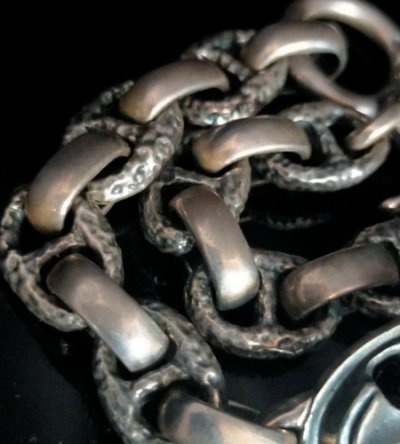 画像6: Quarter Battle-Ax Oval With H.W.O & Chiseled Anchor Links Bracelet