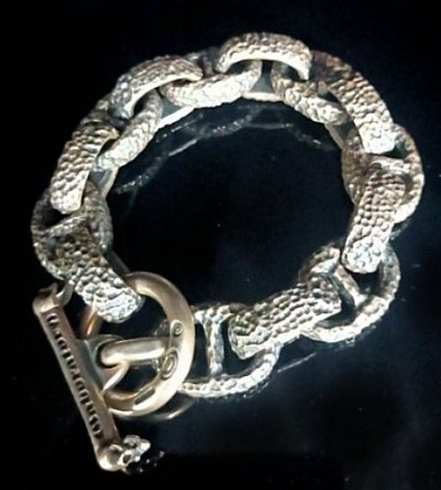 画像1: Chiseled H.W.O & Chiseled Anchor Chain Links Bracelet