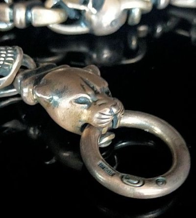 画像5: Panther With 4Skulls & 3Boat Chain Links Bracelet