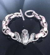 Eagle With Wing With H.W.O & Anchor Links Bracelet