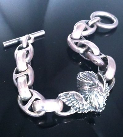 画像4: Eagle With Wing With H.W.O & Anchor Links Bracelet