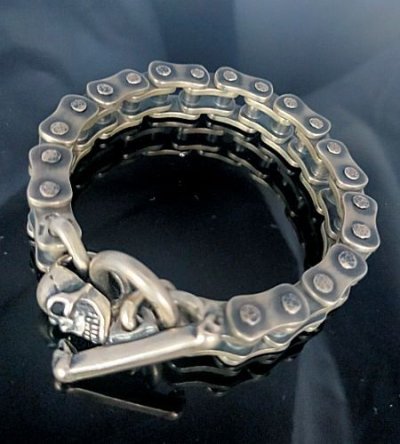 画像1: Bike Chain Bracelet  W/Skull (11mm)