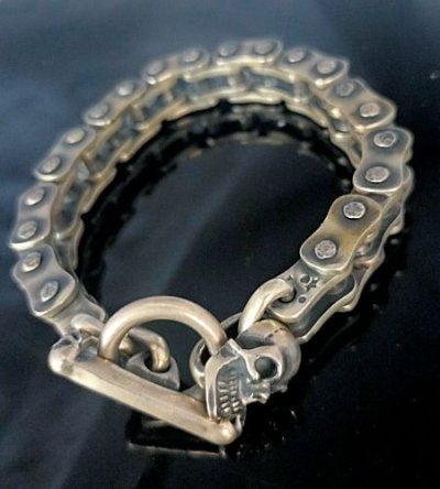 画像2: Bike Chain Bracelet  W/Skull (11mm)