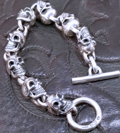 画像1: All Skulls Link Master Classic T-bar Bracelet