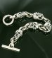 画像2: Skull & Small Oval Chain Link Master Classic T-bar  Bracelet (2)