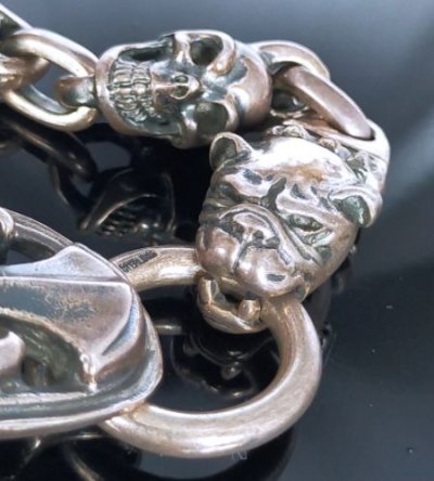 画像9: Battle-Ax ID With 2Single Skulls & 2Old Bulldogs Bracelet
