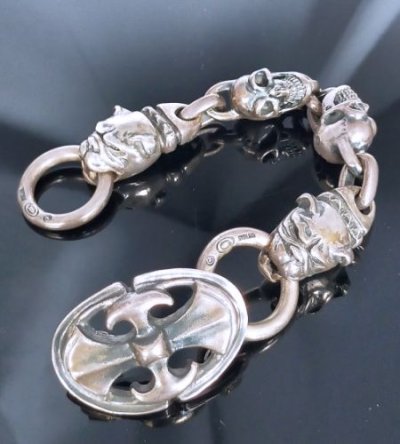 画像3: Battle-Ax ID With 2Single Skulls & 2Old Bulldogs Bracelet