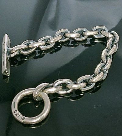 画像9: Triangle T-bar With Small Oval Links Bracelet