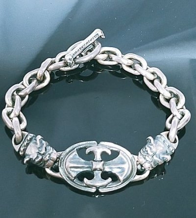 画像8: Quarter Battle AX Oval ID With 2 Quarter Old Bulldog & Small Oval Links Bracelet