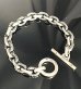 画像3: Half Small Oval & Chiseled Small Oval Chain Links Bracelet