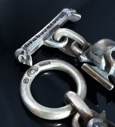 画像7: 5 Skull On Iron Cross Bracelet (Vertical)