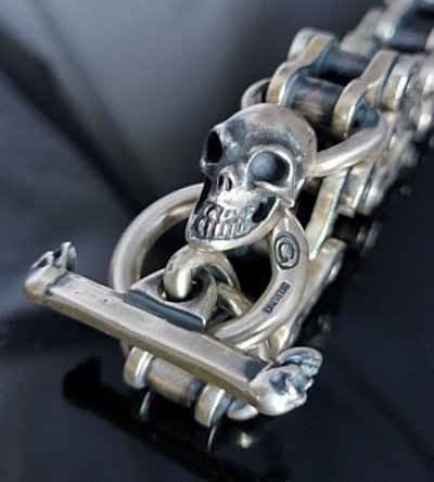画像5: Bike Chain With Skull Bracelet (Heavy wide small)