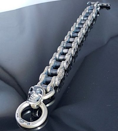 画像3: Bike Chain With Skull Bracelet (Heavy wide small)