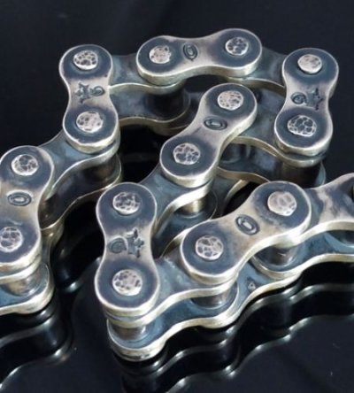 画像10: Bike Chain With Skull Bracelet (Heavy wide small)