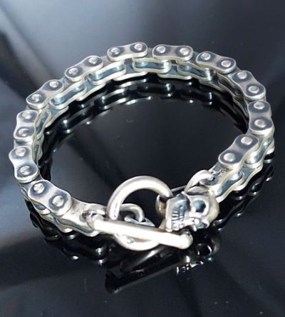 画像3: Bike Chain With Skull Bracelet (8.5mm)
