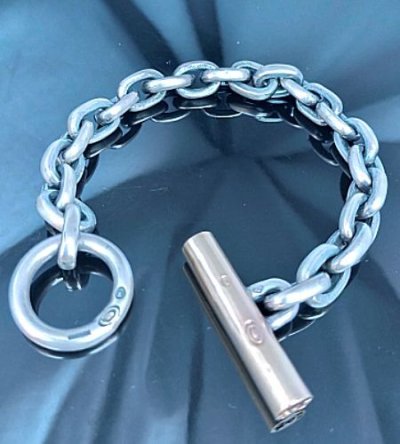 画像8: 18k Gold Ultimate T-bar With Small Oval Chain Links Bracelet