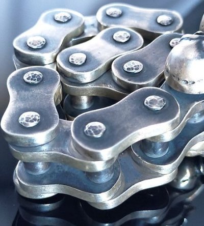 画像10: Motorcycle Chain With 4Skulls D-Loop Bracelet (Midium)