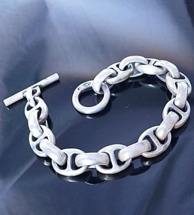 画像10: Half Smooth H.W.O & Smooth Anchor Links Bracelet