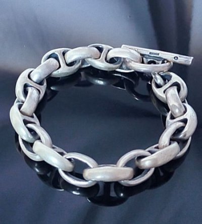 画像7: Half Smooth H.W.O & Smooth Anchor Links Bracelet