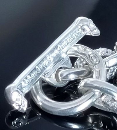 画像13: Half Small Oval & Chiseled Small Oval Chain Links Bracelet (Platinum Finish)